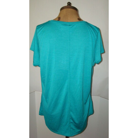 NWT Womens New PrAna Aqua Blue Run Yoga Top Logo Wicking Anti-Odor XL Revere Gym - Picture 2 of 4
